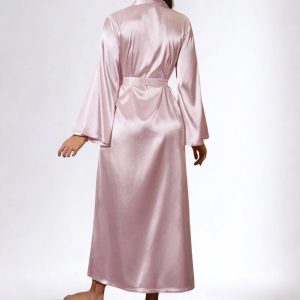 Alternative view of Long peignoir en satin rose