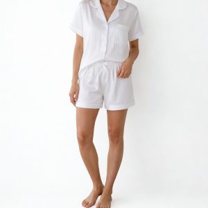 Pyjama short blanc